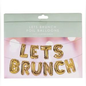 NEW Lets Brunch Foil Balloons Garland Individual Gold Party Sign Table Fun 13ft